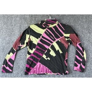 Lynn Ritchie Turtleneck‎ 78% Silk Top Women's SZ S  great  Print